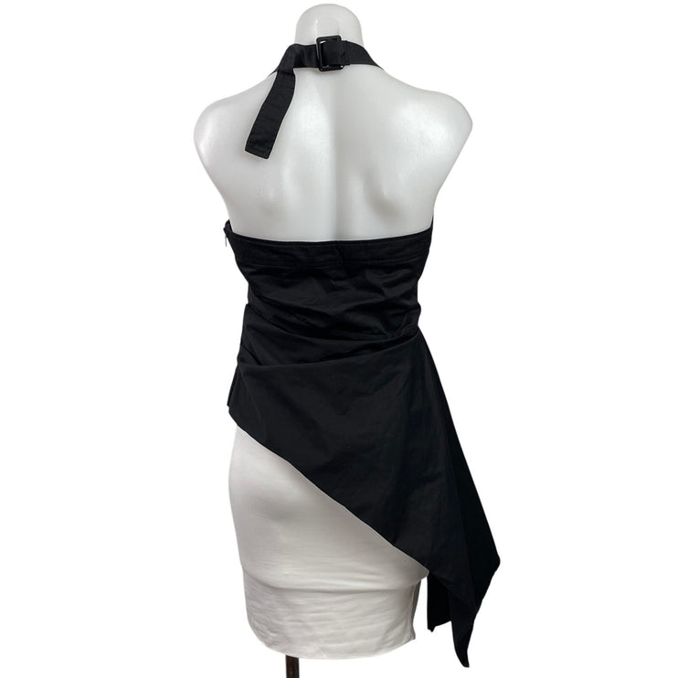 Lioness Womens Black Sleeveless Halter Neck Asymmetric Tunic Tank Top Size M