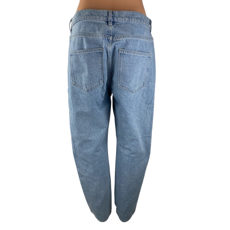 COS Women's Blue High Waisted Medium Wash Barrel Tapered Denim Jeans Size 31