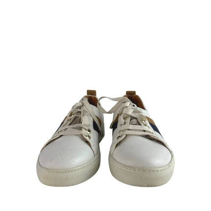 Fairfax & Favor Alexandra Womens Tan Navy Leather Trainers Sneakers Shoes US 7.5