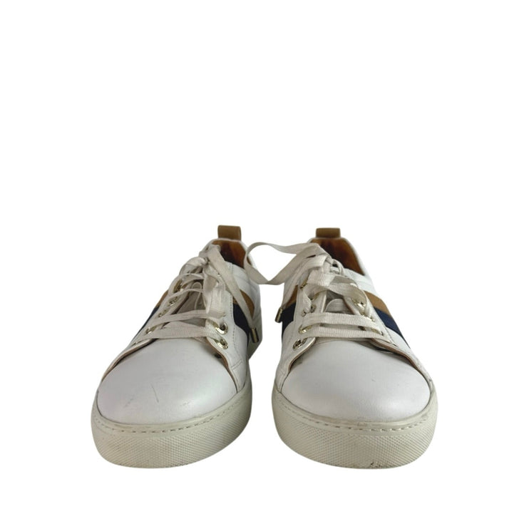 Fairfax & Favor Alexandra Womens Tan Navy Leather Trainers Sneakers Shoes US 7.5