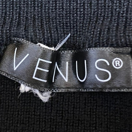 Venus Women's Black Sleeveless Tie Hem Ribbed Knit Cami Camisole Tank Top Size S