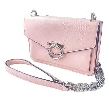 Rebecca Minkoff Jean Pink Silver Leather Chain Strap Ring Crossbody Bag Handbag