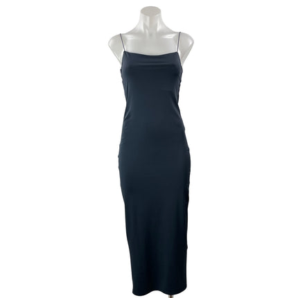 Zara Women's Black Sleeveless Scoop Neck Fitted Cami Maxi Slip Dress Size M
