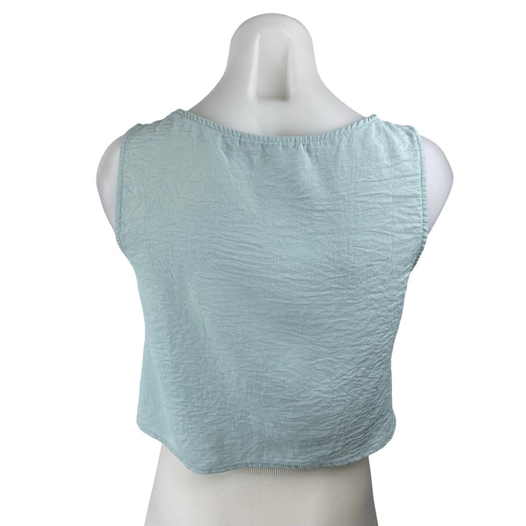 Roylamp Women's Light Blue Sleeveless Round Neck Boxy Cami Tank Crop Top Size XS