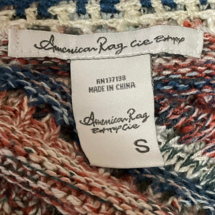 American Rag Cie Multicolor Sleeveless Open Front Fringe Cardigan Sweater Vest S
