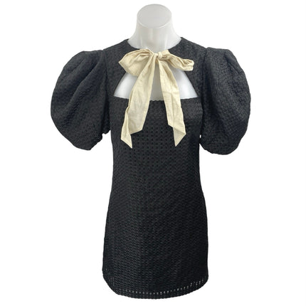 Antonio Melani x Courtney Grow Savile Short Puff Sleeve Bow Tie Shift Dress 0