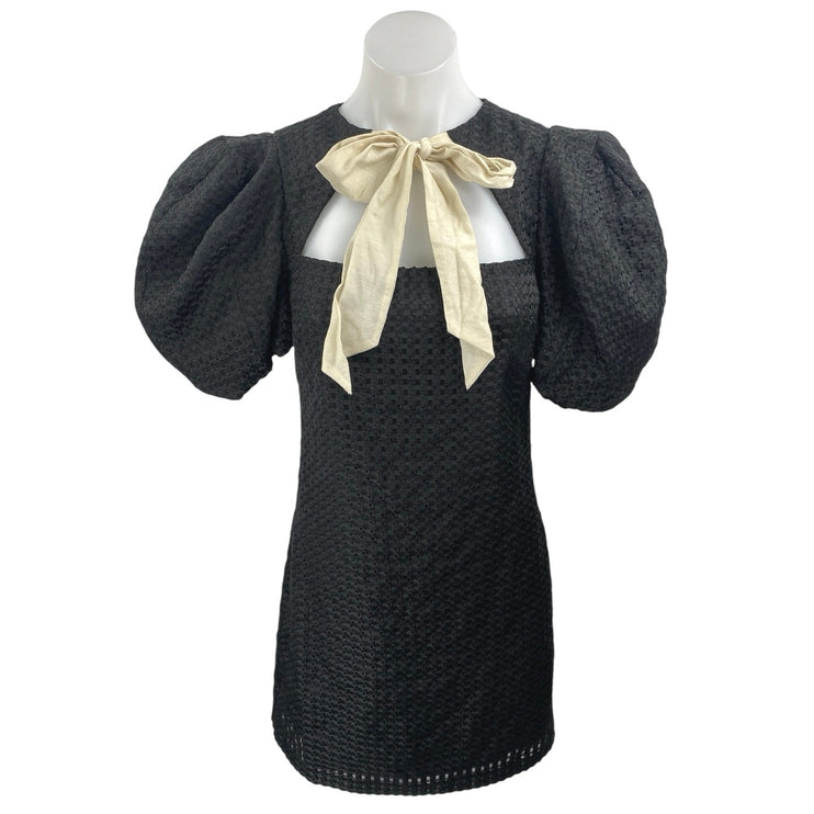 Antonio Melani x Courtney Grow Savile Short Puff Sleeve Bow Tie Shift Dress 0