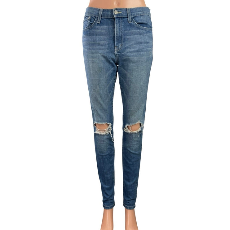 Flying Monkey Women's Blue High Waisted Distressed Skinny Denim Jeans Size 29