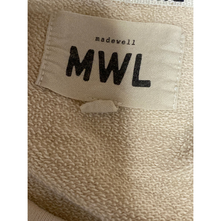 Madewell MWL Women's Cream Beige Terry Long Sleeve Crew Neck Sweatshirt Top Sz M