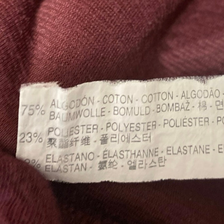 Zara Women's Maroon Textured Knit Crewneck Long Sleeve Shirt Sweater Top Size M