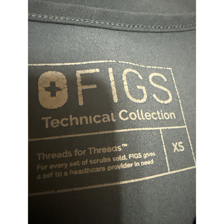 Figs Women's Navy Blue Short Sleeve V Neck Pocket Medical Scrub T Shirt Top XS