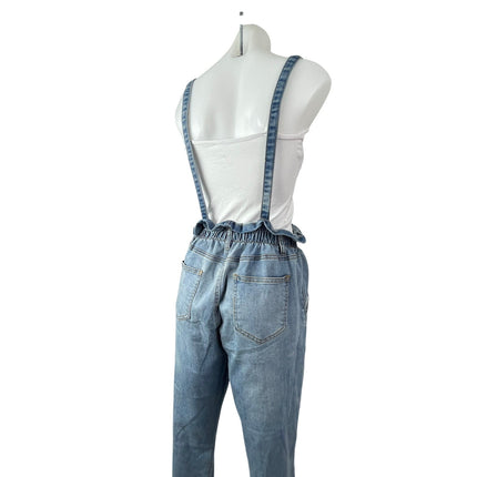 Almost Famous High Rise Paperbag Dungarees Overall Jumpsuit Denim Jeans Pants M