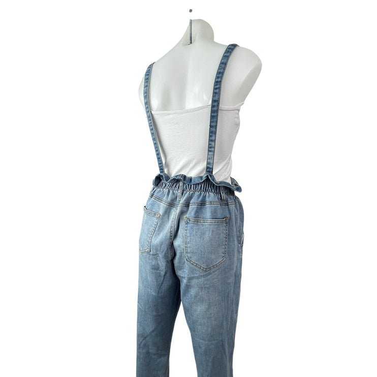Almost Famous High Rise Paperbag Dungarees Overall Jumpsuit Denim Jeans Pants M