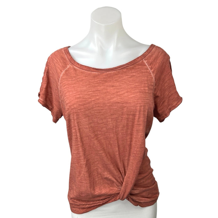 Sanctuary Sunny Days Womens Twist Front Split Cap Sleeve T-Shirt Tee Top Size XS