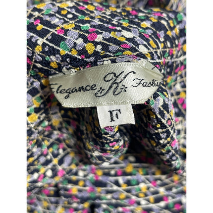 Elegance K Fashion Women's Multicolor Dotted Long Sleeve Button Up Shirt Top M/L