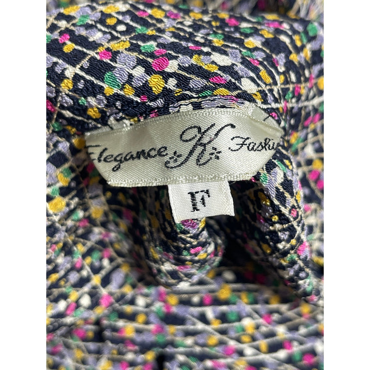 Elegance K Fashion Women's Multicolor Dotted Long Sleeve Button Up Shirt Top M/L