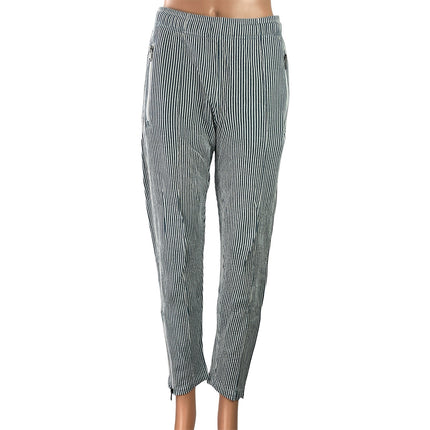 Todd Snyder Women's Blue Striped Zip Hem High Rise Tapered Trousers Pants XS