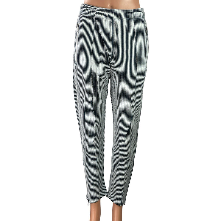 Todd Snyder Women's Blue Striped Zip Hem High Rise Tapered Trousers Pants XS