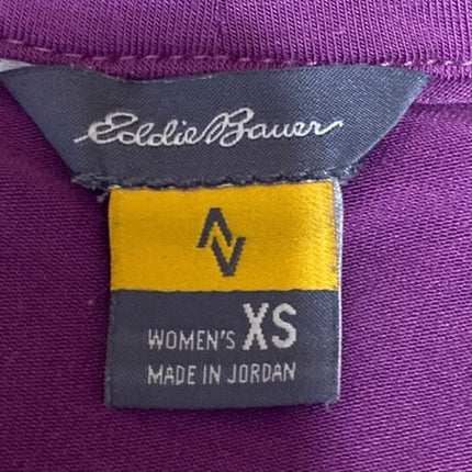 Eddie Bauer Women's Purple Open Front Long Sleeve Cardigan Sweater Top Size XS