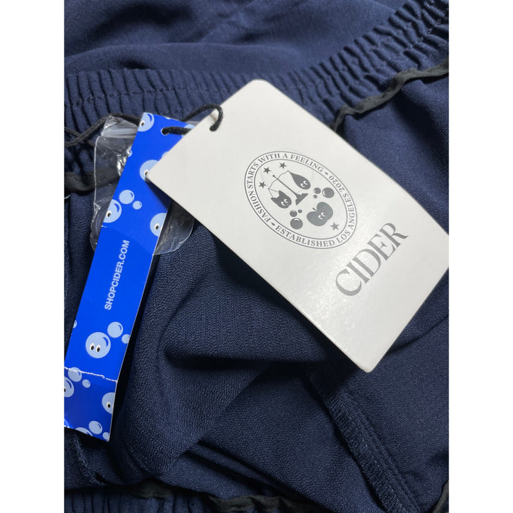 NEW Cider Women's Navy Blue Wide Leg High Rise Baggy Trousers Pants Size 4XL