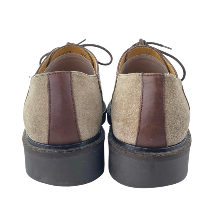 J. Crew Saddle Men's Brown Faux Suede Leather Lace Up Low Top Oxford Shoes 9.5