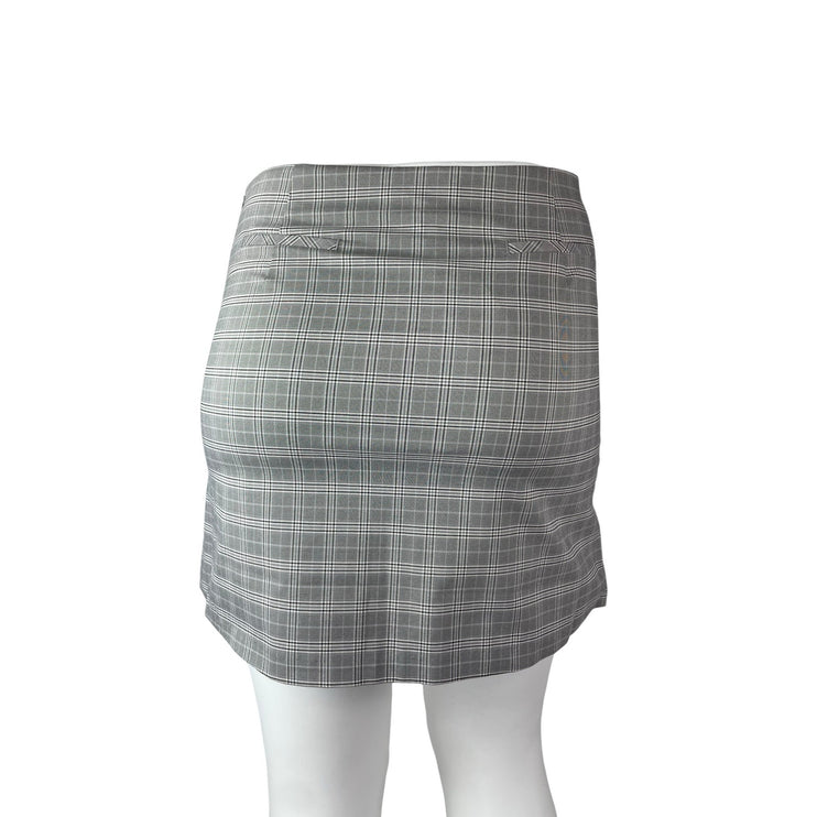 NEW Wayf Women's Gray Plaid Flannel Tartan Slit High Waist Mini Pencil Skirt XL