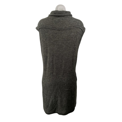 Joie Soft Gray Turtleneck Cap Sleeve Knit Pocket Shift Mini Sweater Dress Size S