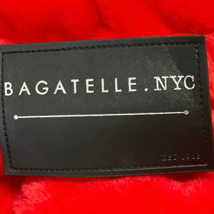 Bagatelle NYC Women's Red Faux Fur Fleece Asymmetric Zip Sweater Jacket Size M
