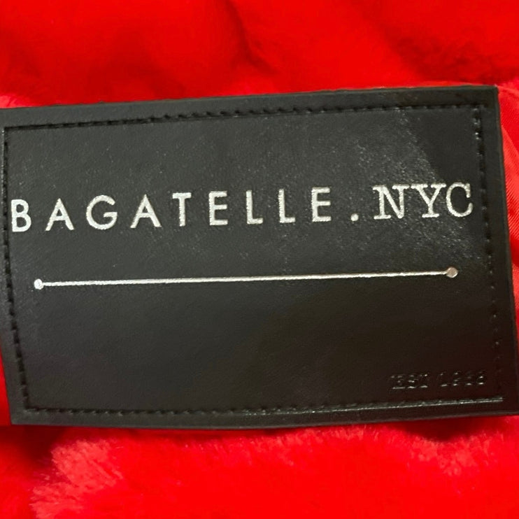 Bagatelle NYC Women's Red Faux Fur Fleece Asymmetric Zip Sweater Jacket Size M