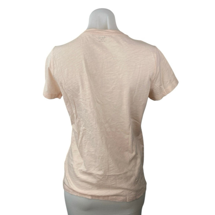 NEW Madewell Women's Orange V-neck Short Sleeve Casual Tee T-shirt Top Size M