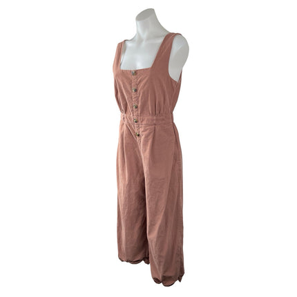 American Eagle Corduroy Square Neck Sleeveless Button Overall Jumpsuit Romper M