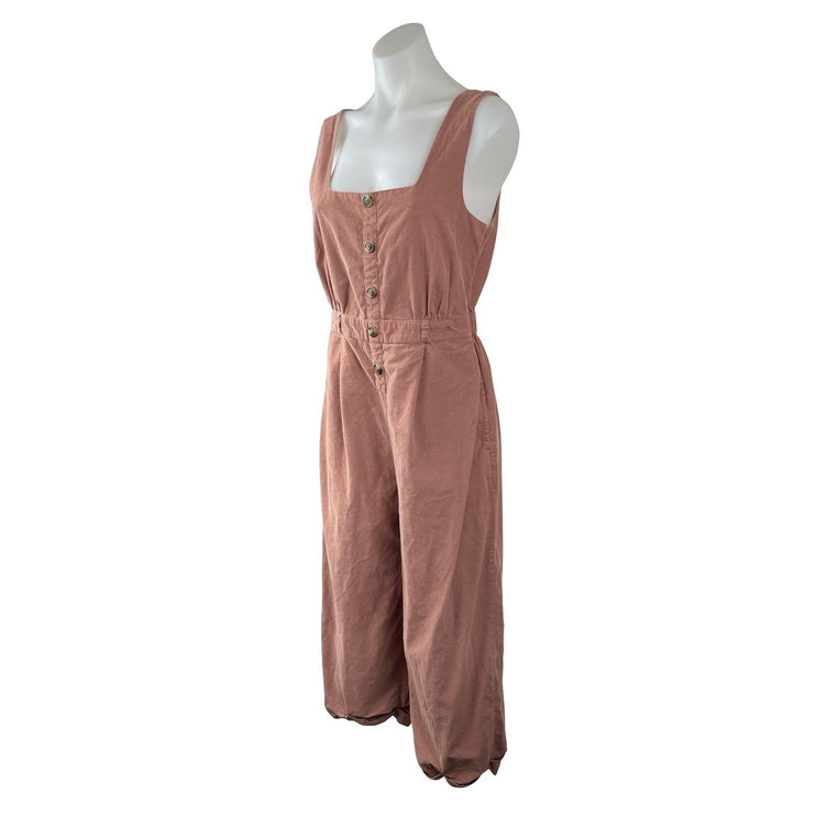 American Eagle Corduroy Square Neck Sleeveless Button Overall Jumpsuit Romper M