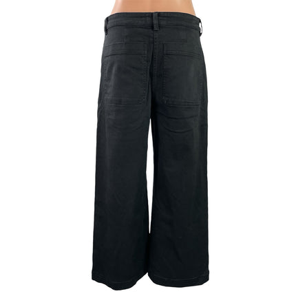 Everlane Women's Black High Waisted Cropped Wide Leg Baggy Denim Jeans Size 8