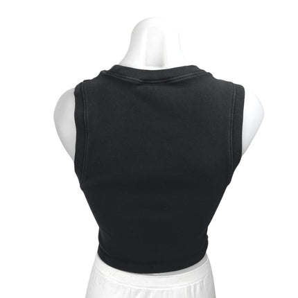 Zara Black Rib Knit Sleeveless Racerback Cami Camisole Crop Sweater Tank Top L