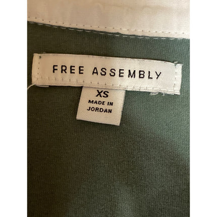 Free Assembly Women's Green Pink Stripe Colorblock Polo Shirt Mini Dress Size XS