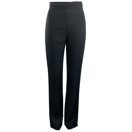 Kookai Oyster Tailored Women Black High Rise Straight Leg Trousers Pants Size 34