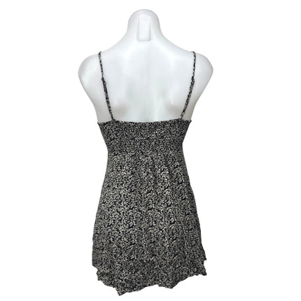 American Eagle Outfitters Black Floral Sleeveless Cami A Line Mini Dress Sz XS