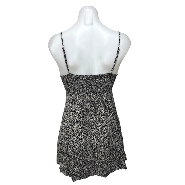American Eagle Outfitters Black Floral Sleeveless Cami A Line Mini Dress Sz XS