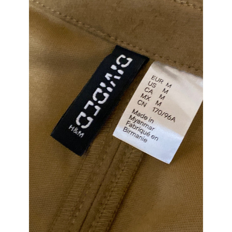 H&M Divided Womens Brown Faux Suede Long Sleeve Button Up Shaket Shirt Jacket M