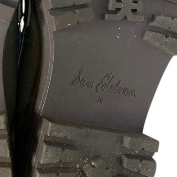 Sam Edelman Laurs Women's Green Leather Round Toe Slip On Loafers Shoes Size 10