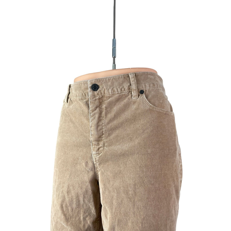 Talbots Flawless Five-Pocket Women's Tan Khaki Beige Corduroy Trousers Pants 12