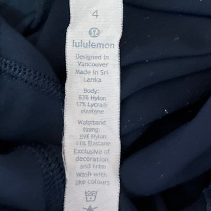 Lululemon Blue Skinny Leg Mid Rise Athletic Workout Yoga Gym Leggings Pants Sz 4