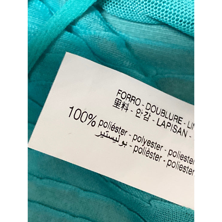 Zara Women's Green Teal Long Sleeve Pleated Tie Ruched Blouse Crop Top Size M