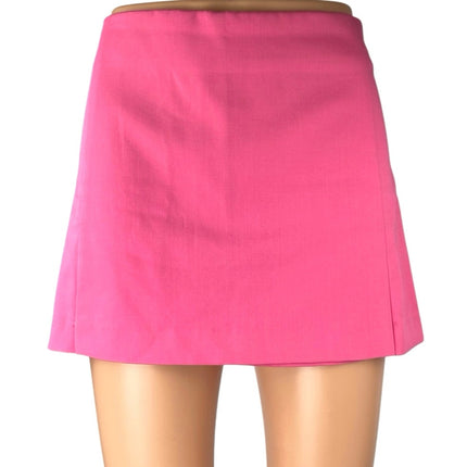 Zara Women's Pink High Waist Wide Leg Side Zip Mini A-Line Skirt Skort Size M
