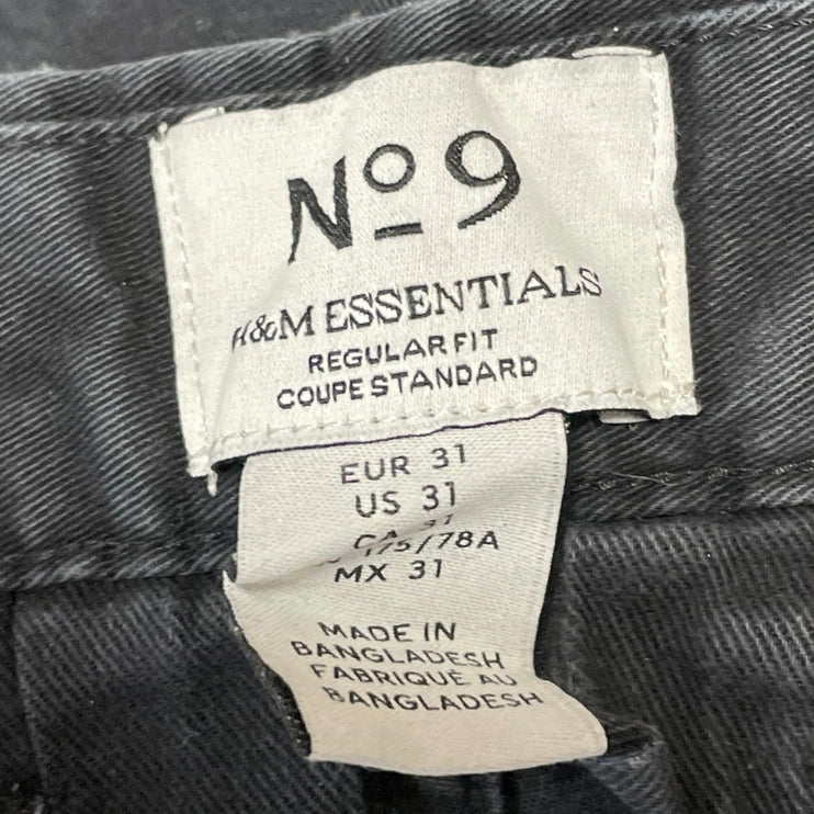 H&M Essentials No. 9 Women's Black Casual Straight Leg Denim Jeans Pants Size 31
