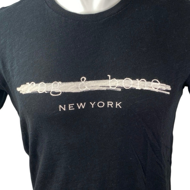 Rag & Bone Men's Black Logo Graphic Crew Short Sleeve T Shirt Tee Top Size S