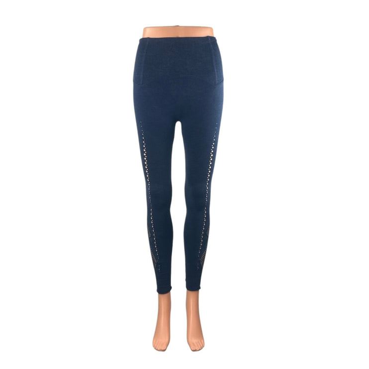 Free People Movement Running Through My Mind Blue Yoga Leggings Pants Size S