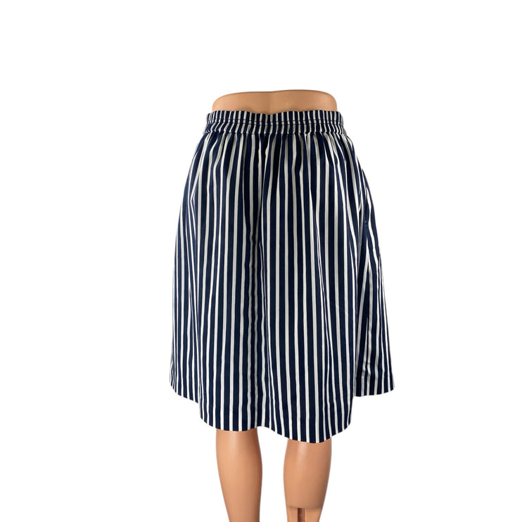 J.Crew Mercantile Women's Blue White Striped High Rise A Line Mini Skirt Size 4