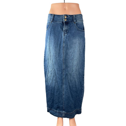 Urban Outfitters BDG Women's Blue High Rise Maxi Straight Pencil Denim Skirt M