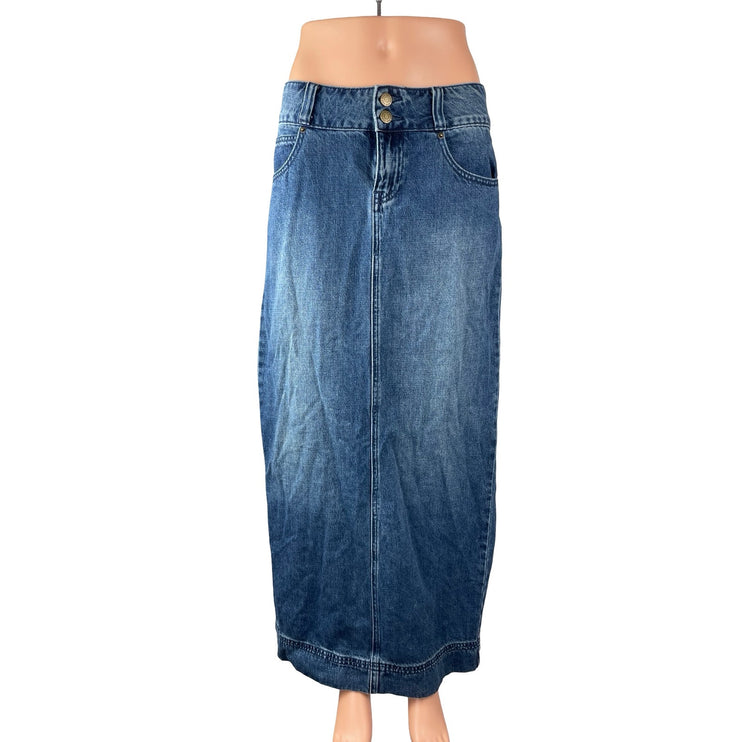 Urban Outfitters BDG Women's Blue High Rise Maxi Straight Pencil Denim Skirt M